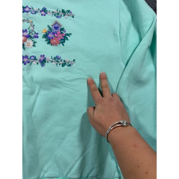 NWT Vintage Jerzees Morning Sun Crew Neck Collared Sweatshirt Sweater Floral Siz - Picture 4 of 9